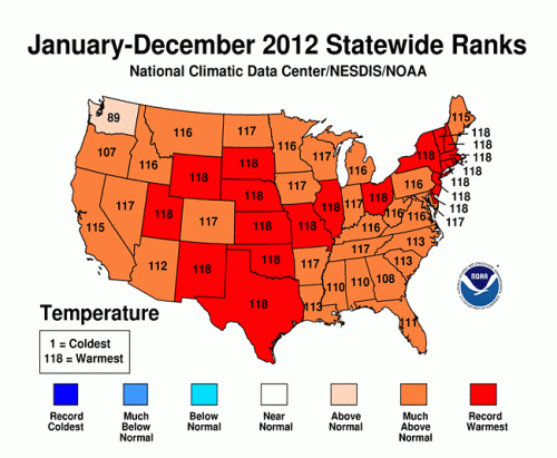 "The blazing temperatures that scorched America in 2012 are a bitter taste of the climate chaos ahead."